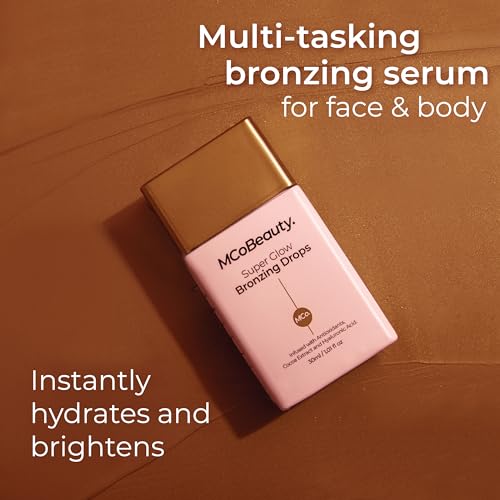MCoBeauty - Super Face Bundle - Super Glow Bronzing Drops, Super Glow Blush Drops & Souffle Dream Moisturizing Cream - Vegan, Cruelty-Free Cosmetics - Pack of 3 - Christmas Gifts, Stocking Fillers
