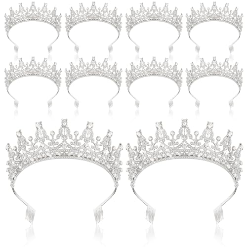 Silver Crown Tiara Set for Women with Comb | Bridal & Party Hair Accessories