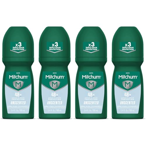 Mitchum Unscented Anti-Perspirant Deodorant Roll-On 3.4 oz Pack of 4