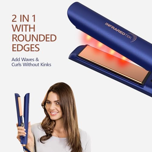 Titanium Flat Iron Hair Straightener 1 Inch with Infrared & Digital Temp Control
