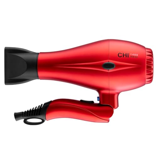 Foldable Compact Hair Dryer 1400W with Concentrator - 1 Pack Red