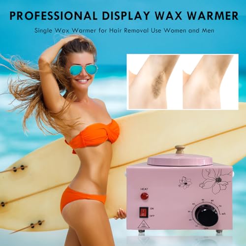 Pink Single Pot Wax Warmer for Hair Removal - Adjustable Temperature SPA Equipment