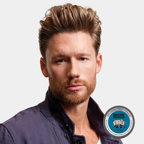 REUZEL Blue Extreme Hold Matte Pomade, Extreme Hold, Water Soluble Styling, Matte Finish, Easy To Wash Out, For All Hair Types, 3.38 oz