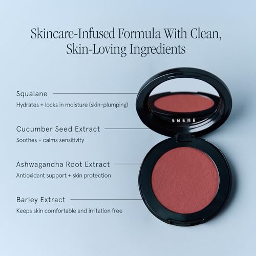 SOSHE Speakeasy Dusty Mauve Blurring Pillow Blush - Creamy Texture, Squalane & Cucumber Seed