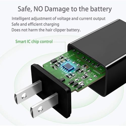5V Trimmer Charger compatible with Hatteker RFC-588 RFC-598 RFC-690 RFC-692 RFC-696 RSCX-9598 RSCX-7568 Cordless Hair Trimmer Pro Hair Clippers Beard Trimmer & Electric Shaver Razor.