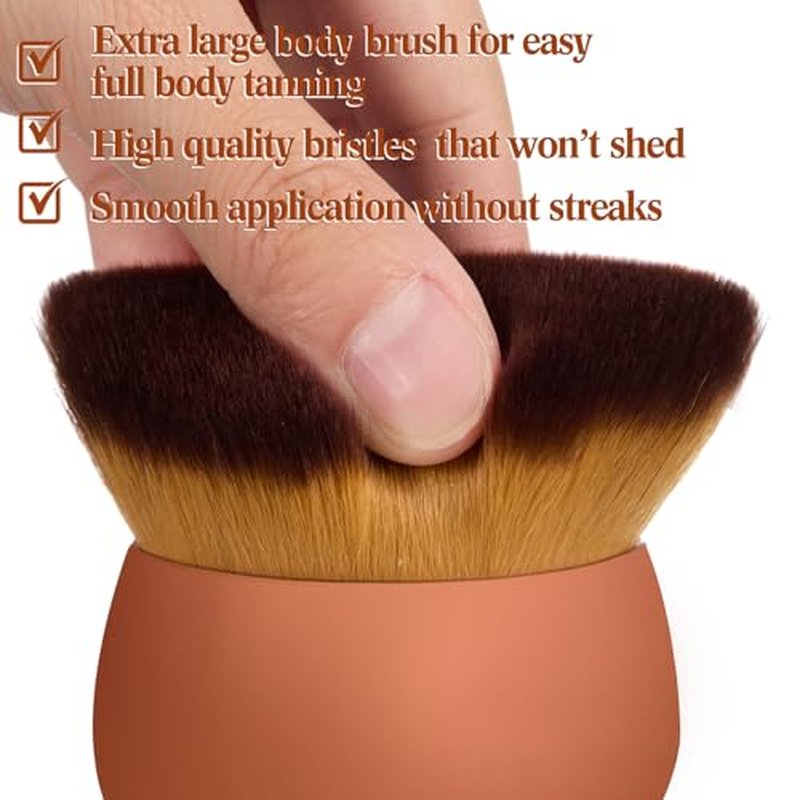 6pcs Self Tanning Mitt Applicator Kit Including Self Tanning Mitt and Brush, Body Brush, Back Applicator, Mini Facial Glove, Facial Tool, Exfoliating Glove(Brown)