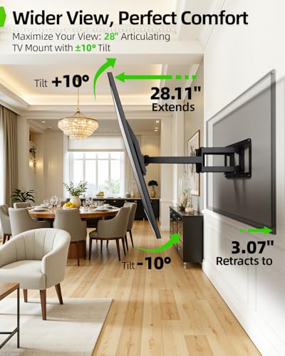 Heavy Duty Full Motion TV Wall Mount for 60-120 Inch Screens - Holds 220lbs, 28" Extension, Max VESA 900x600mm, Fits 12-24" Studs, Preassembled