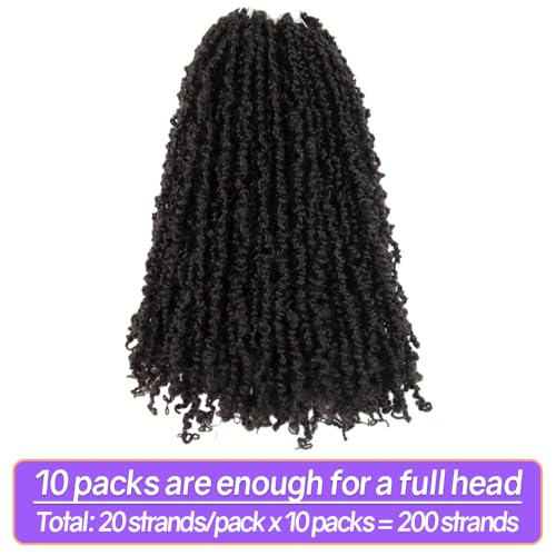 Yanky Twist Crochet Hair for Black Women - 12 Inch, 10 Pack, 4# Brown Variation