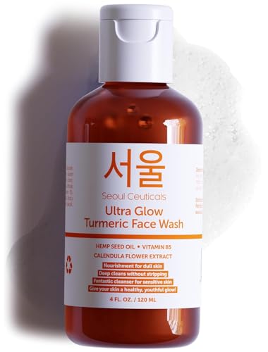 Korean Turmeric Face Wash Brightening & Hydrating Cleanser for Sensitive Skin 4oz