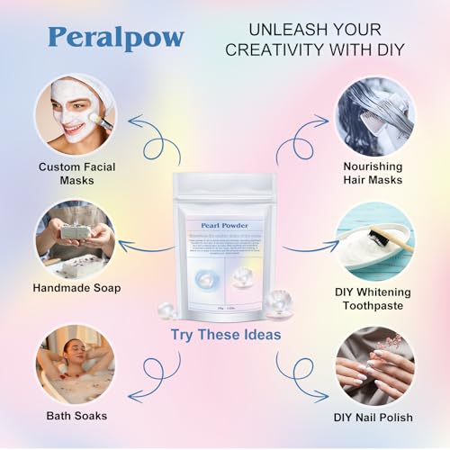 Organic Pearl Powder for DIY Skincare White 100g - Brightening & Anti-Aging