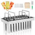 Commercial Stainless Steel Popsicle Molds 20PCS Flat Heads with Double Slots - 85ml