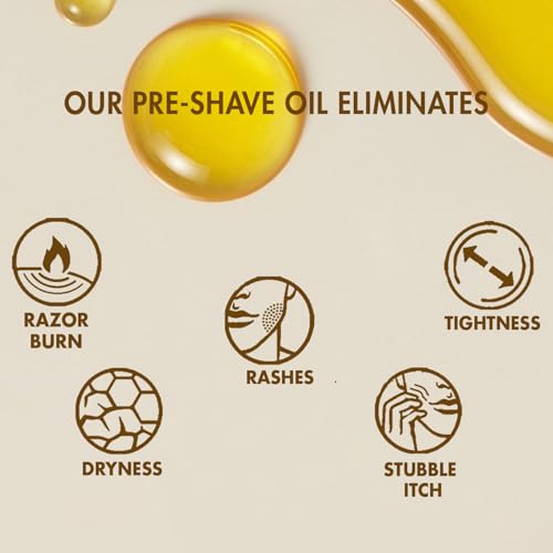 Pre Shave Oil for Men ? Shave Prep for Smooth Razor Glide ? Preshave Treatment Reduces Razor Bumps & Irritation ? For Electric & Manual Razors ? OUDH & SANDALWOOD ? 2 Fl Oz