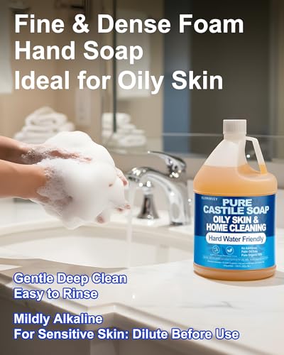 Flowhyet 1 Gallon Unscented Castile Soap Liquid | 128 Fl Oz, Organic & Gentle