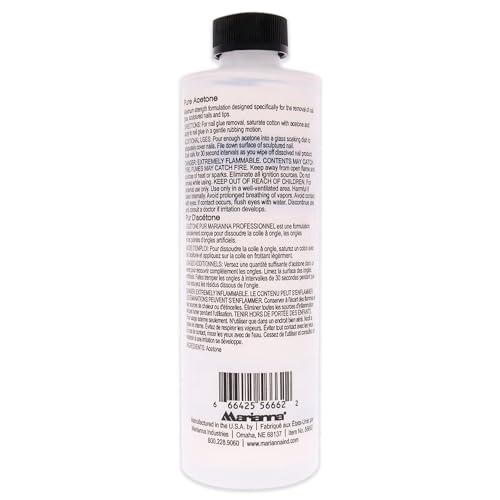 Pure Acetone Nail Polish Remover - 16 oz for Natural Nails and Gel Polish
