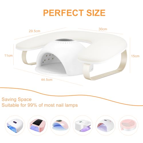 U-Shaped Nail Technician Arm Rest Stand with Aluminum Alloy Holder - Manicure Support Pillow