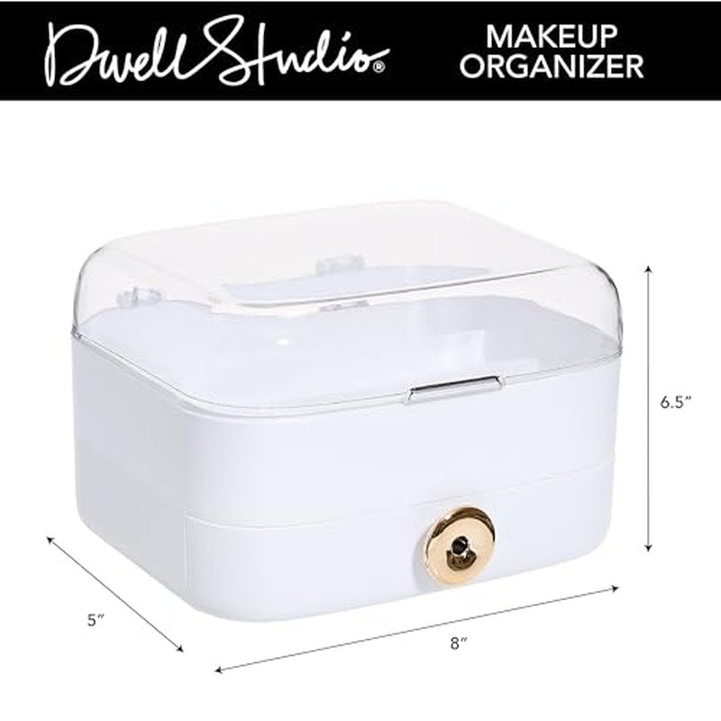 DwellStudio Dustproof Makeup Organizer for Cosmetics and Skincare - Stylish Storage Solution for Your Beauty Essentials