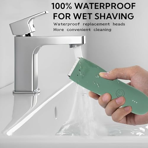 Replacement Blades Compatible with Meridian Trimmer Blades,Green Ceramic Blades for Meridian Replacement Blades Compatible with Meridian Body Trimmer (Oynx,Sage & Ocean),Stainless Steel,2 Pack.