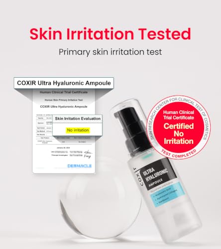 Coxir Hyaluronic Acid Serum 40% Concentration - Deep Hydrating Face Serum for All Skin Types, 1.69 fl oz
