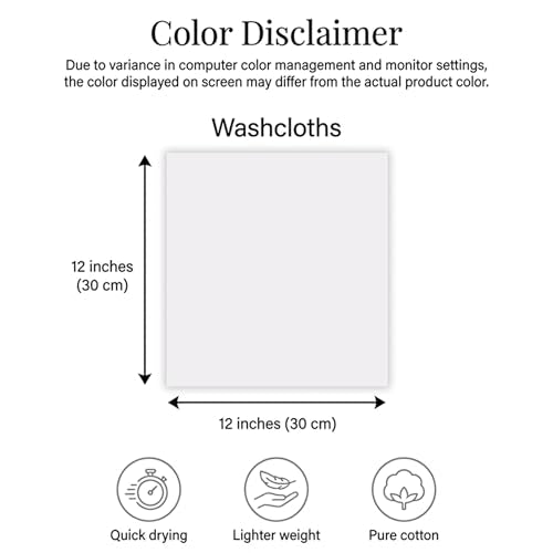 RIVERSIDE Pack of 24 Wash Cloths for Showering, 12 x 12 Inches, Super Soft & Absorbent, 100% Cotton Washcloths Premium Quality Flannel Face Cloths for Bathroom, Gym, Spa (Teal, 24 Pack)
