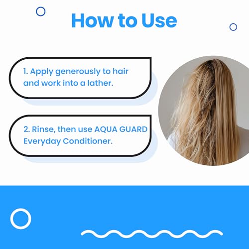 AQUA GUARD Chlorine Clarifying Shampoo 9.5 Fl Oz Pack of 2 - Vegan, Color Safe, Paraben-Free, Leaping Bunny Certified