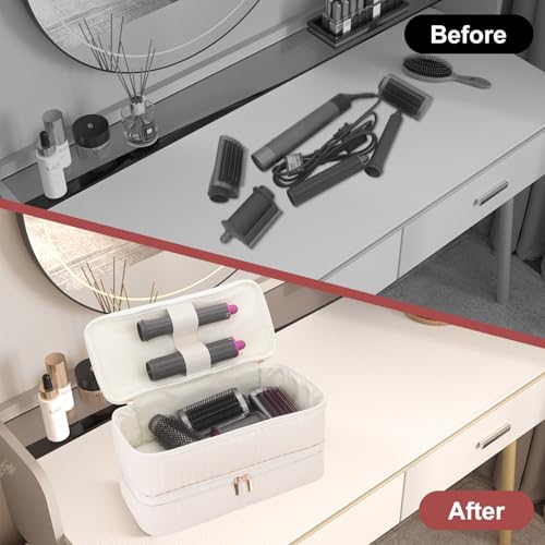 Travel Case Compatible with Dyson Airwrap id, Double-Layer Carrying Case Compatible with Dyson Airwrap Styler and Attachments, Portable Storage Bag for Shark Flexstyle/Flexfusion