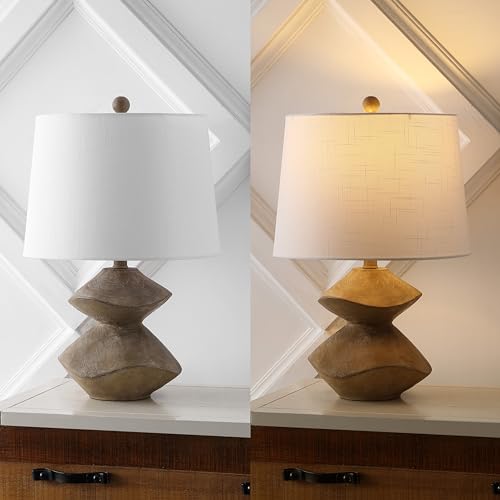 Jonathan Y Laken 21.5-Inch Rustic Wood Finish Cairn LED Table Lamp - Brown