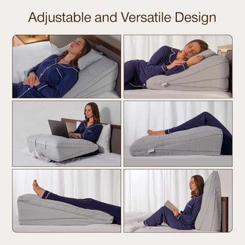 Adjustable Memory Foam Wedge Pillow for Sleep Support Pregnancy Reflux