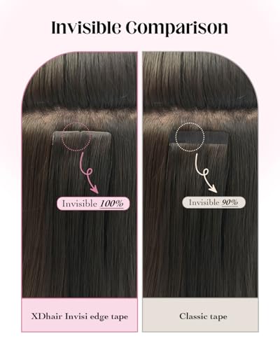 Dark Brown Hair Extensions Tape in Hair 14 Inch 40g – Invisible Seamless Fit