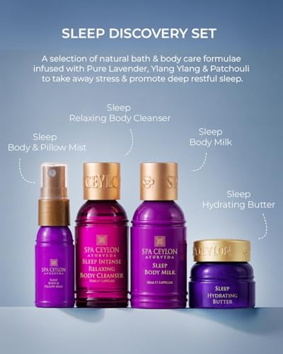 Spa Ceylon Ayurveda Sleep Discovery Set - Lavender Bedtime Gift 4-Piece