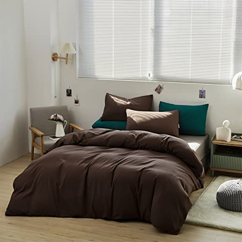 Pureant Brown Queen Comforter Set 90x90 Inches Mocha Coffee Bedding