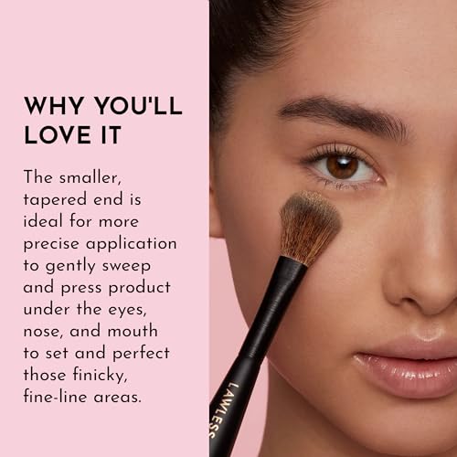 LAWLESS Women's Dual Ended Powder Brush - Precise & Blending Makeup Tool