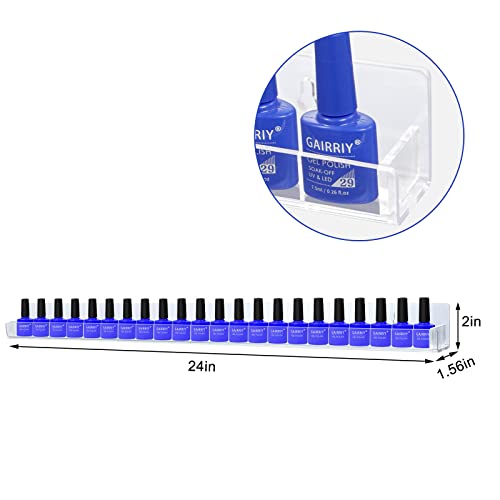 Trophable 24-Inch Clear Wall Mounted Nail Polish Rack Set - 6 Pack