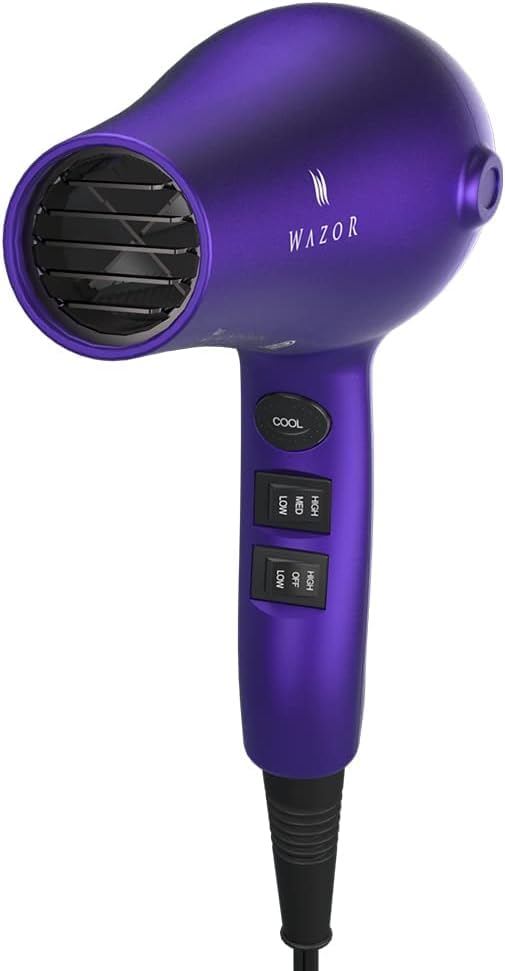 Wazor Ionic Hair Dryer with Diffuser - Purple 3-Piece Styling Set