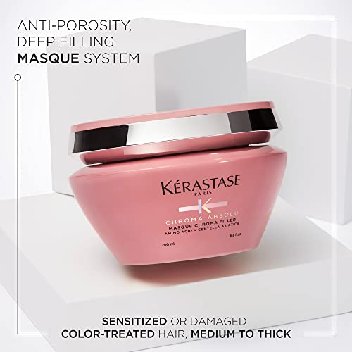Kerastase Chroma Absolu Anti-Porosity Deep-Filling Hair Mask For Damaged and Color-Treated Hair - Strengthens and Hydrates With Amino & Lactic Acid
