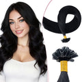 Real Human Hair K Tip Hair Extensions 14 Inch Jet Black