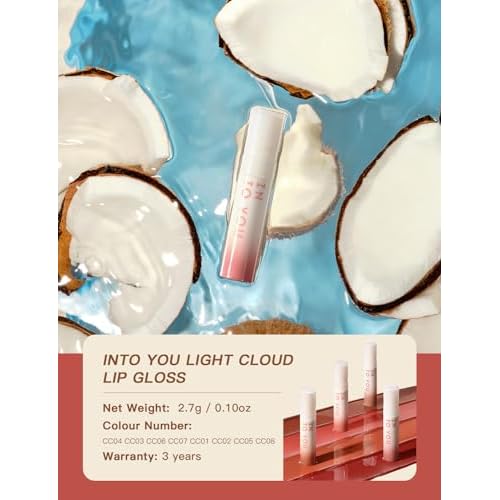 INTO YOU Lip Gloss Coco Liquid Moisturizing Lipstick Long Lasting Lip Stick Lip Stain Makeup Glitter Shine Non-sticky Lipstick for Women (CC06)