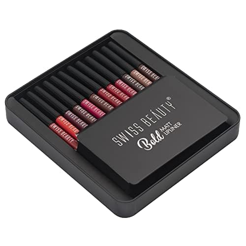 Waterproof Matte Lip Liner Set - 12 Multi Color Creamy Long-Lasting Pencils