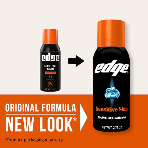 Edge Shaving Gel for Men Sensitive Skin 2.75 oz Pack of 12 - Cooling & Moisturizing
