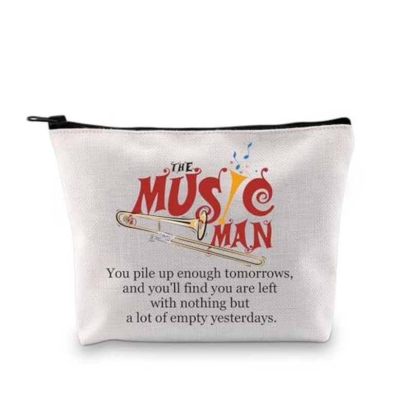 GJTIM Musical Merchandise Gift Zipper Pouch Musical Theater Makeup Bag Gift For Musical Lover Gift(Music Bag)