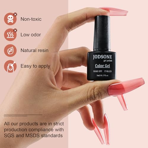 JODSONE 32-Color Gel Nail Polish Kit with UV Light, Base & Top Coats - Model B33-B64