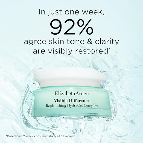 Elizabeth Arden Visible Difference Replenishing HydraGel Complex, Oil-Free Daily Face Moisturizer for Women, Prevents Moisture Loss, Dermatologist and Clinically Tested, 2.5 Oz