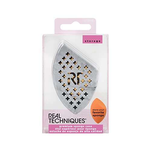 Real Techniques Premium Sponge Case, Protects Beauty Sponges, Easy To Store, Travel Sized & Durable, Perfect For Makeup Blending Sponges On-The-Go, Vegan & Cruelty-Free, 1 Count