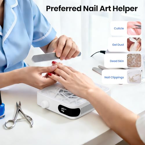 Portable Nail Dust Collector with 10 Speed Modes & LED Display – 6000RPM Nail Vacuum Fan