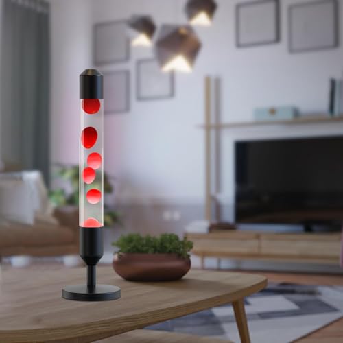 24.4-Inch Liquid Motion Magma Lamp - Red Wax White Water, Relaxing Home Decor