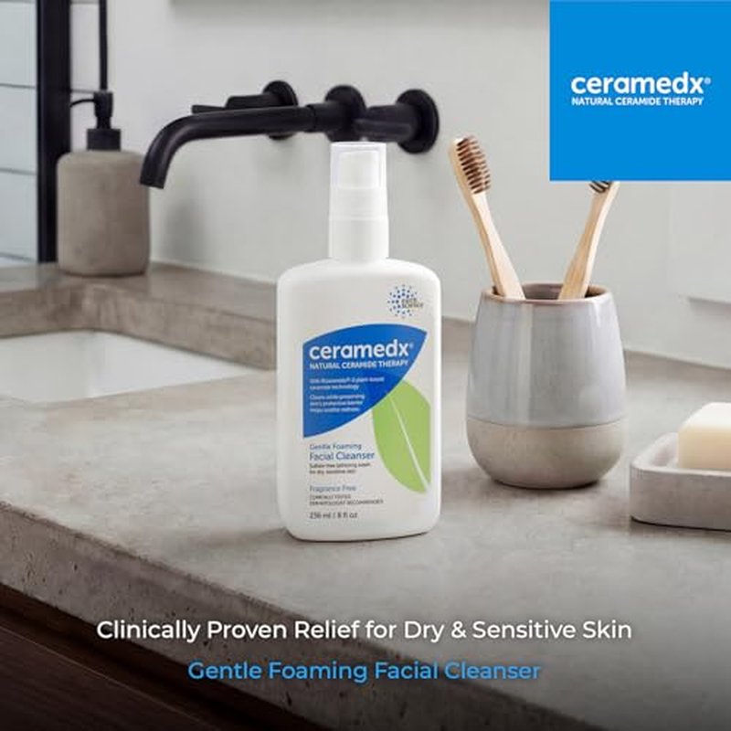 Ceramedx ? Gentle Foaming Facial Cleanser | Natural Ceramide Cleanser for Dry, Sensitive Skin | Cruelty Free, Vegan & Fragrance Free | 8 fl oz