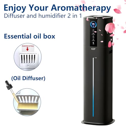 Large Room Smart Humidifier with Remote Control - 9L/2.3Gal Cool Mist, Quiet, App & Touch Control, 3 Mist Modes, Black