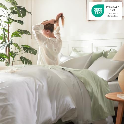 Oversized King Comforter Set - White Lightweight Bedding with Pillowcases - Bright White / Oversized King