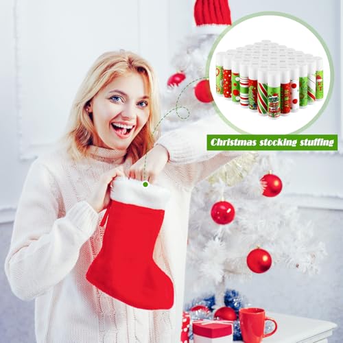 Stylish Maxcheck 48 Pcs Lime Green Christmas Lip Balm Bulk Holiday Gifts