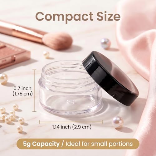 Black 200 Count 5g Sample Lip Balm Jars - Leak-Proof Reusable Containers
