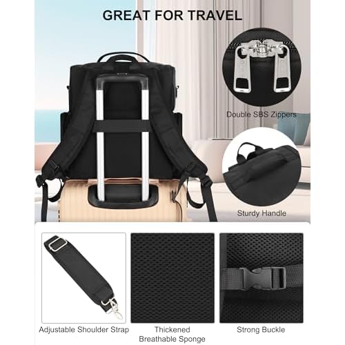 Relavel Tattoo Backpack with 4 Removable Pouches, Tattoo Travel Case with 3 Detachable Dividers, Waterproof Tattoo Carrying Case for Stencil Printer, Equipment and Supplies - Black